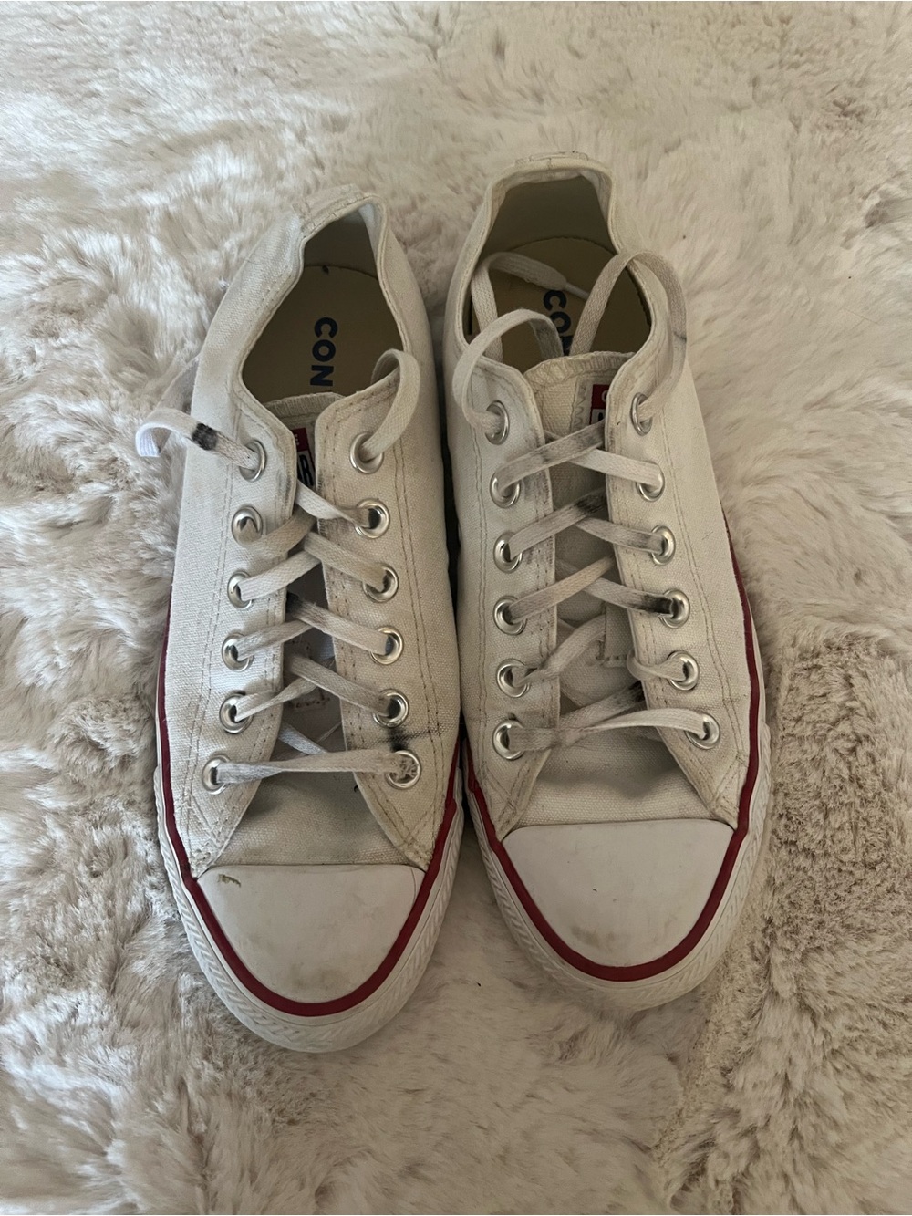 Converse white low top sneakers